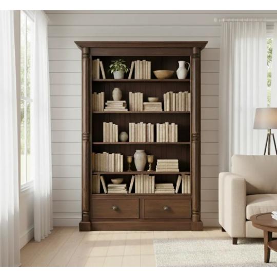 angol country cottage konyvszekreny mediterran vintage klasszikus barna polcos szekreny fiokos rusztikus videki provence provanszi butor.jpg